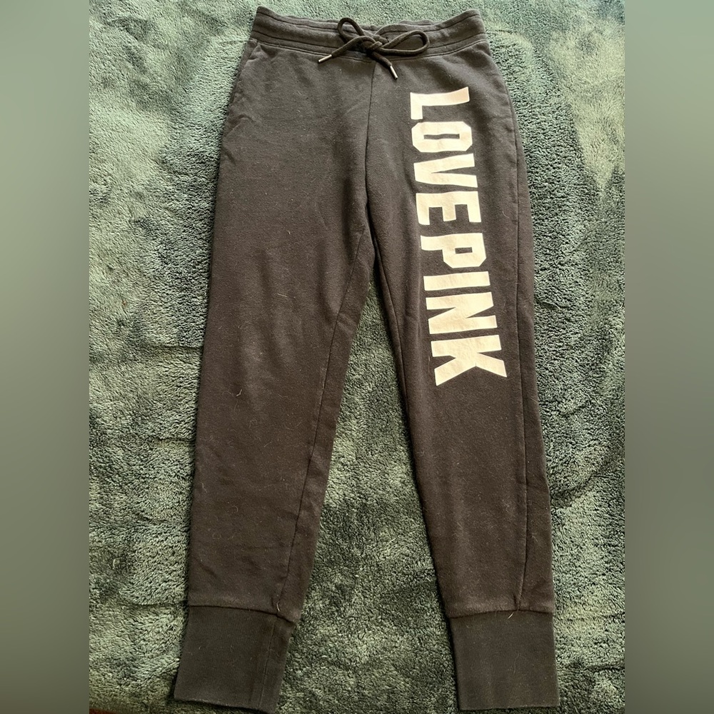 Pink by Victoria Secret black joggers